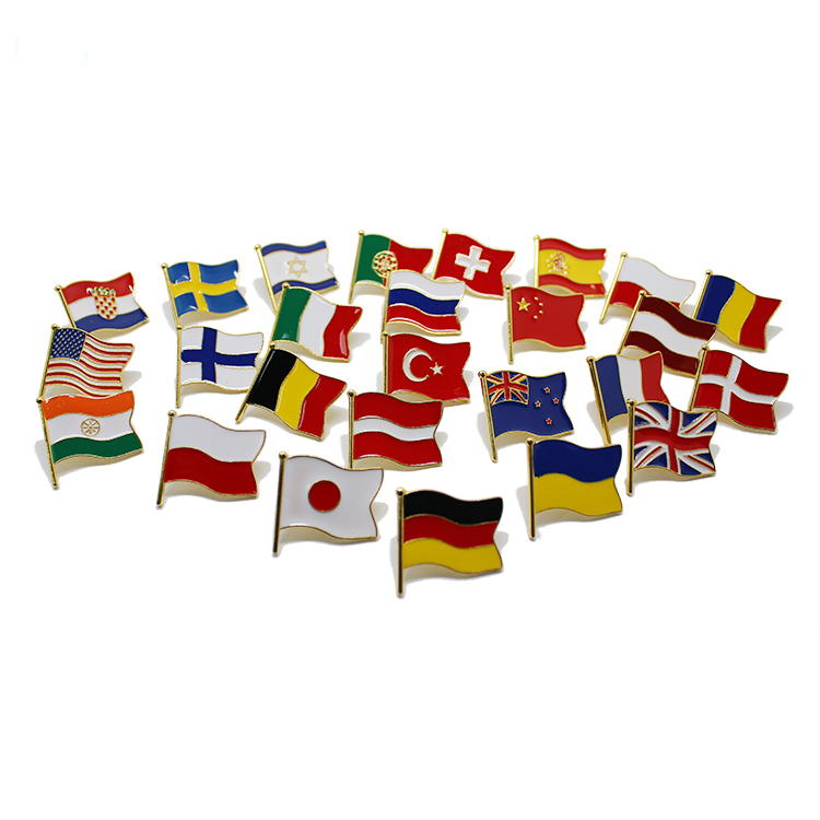 メタルソフトエナメル国旗ラペルピン