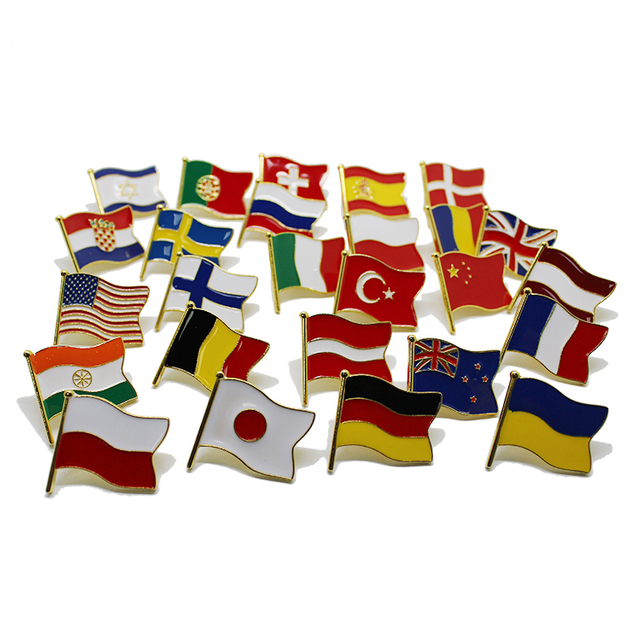 メタルソフトエナメル国旗ラペルピン