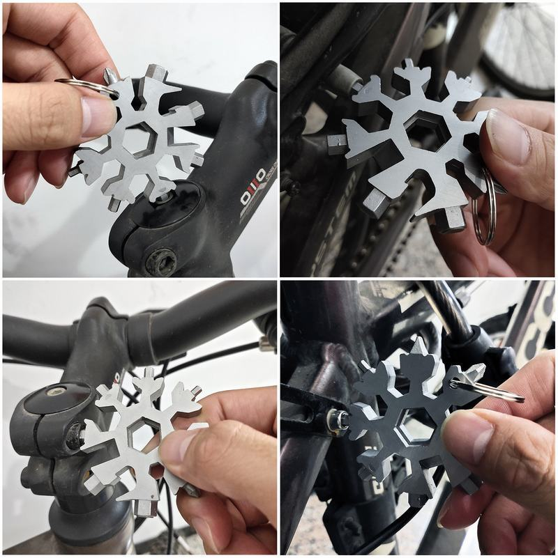 Desuccus 18-in-1 スノーフレーク マルチツール ステンレススチール スノーフレーク ボトルオープナー/フラットプラスドライバーキット/レンチ 