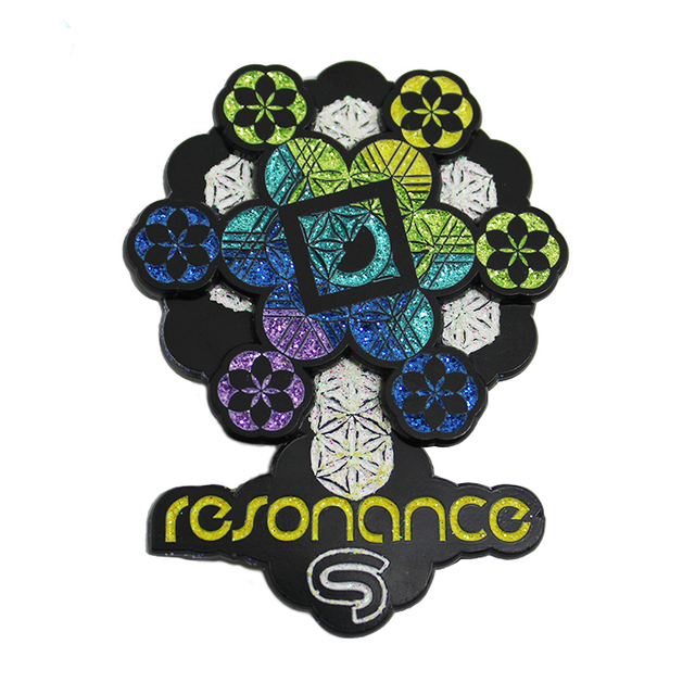 スノーフレークエナメル回転可能グリッターラペルピンバッジ