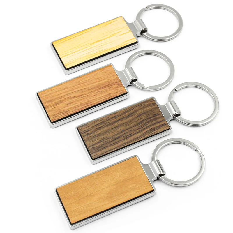 キーホルダークリエイティブレーザー彫刻木製ウッドキーホルダー