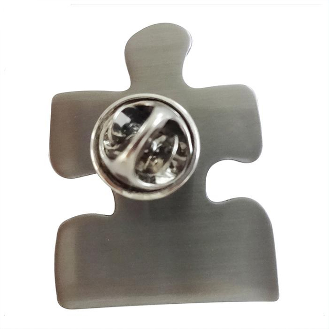 カスタムロゴ印刷パズルエポキシ仕上げラペルピン