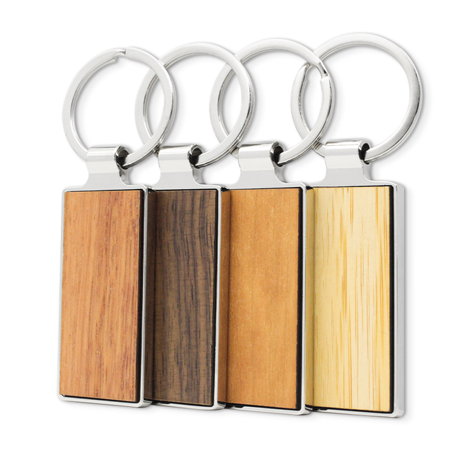 キーホルダークリエイティブレーザー彫刻木製ウッドキーホルダー