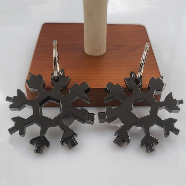 Desuccus 18-in-1 スノーフレーク マルチツール ステンレススチール スノーフレーク ボトルオープナー/フラットプラスドライバーキット/レンチ 